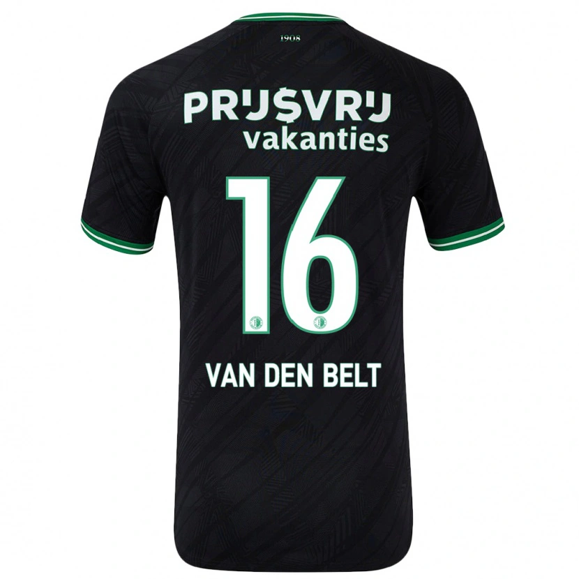 Danxen Barn Thomas Van Den Belt #16 Svart Grön Bortatröja Matchtröjor 2024/25 Tröjor T-Tröja