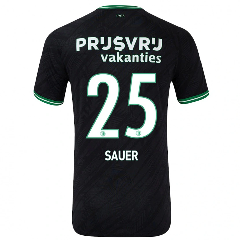 Danxen Barn Leo Sauer #25 Svart Grön Bortatröja Matchtröjor 2024/25 Tröjor T-Tröja