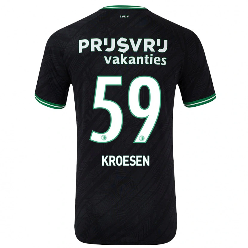 Danxen Barn Jaimy Kroesen #59 Svart Grön Bortatröja Matchtröjor 2024/25 Tröjor T-Tröja