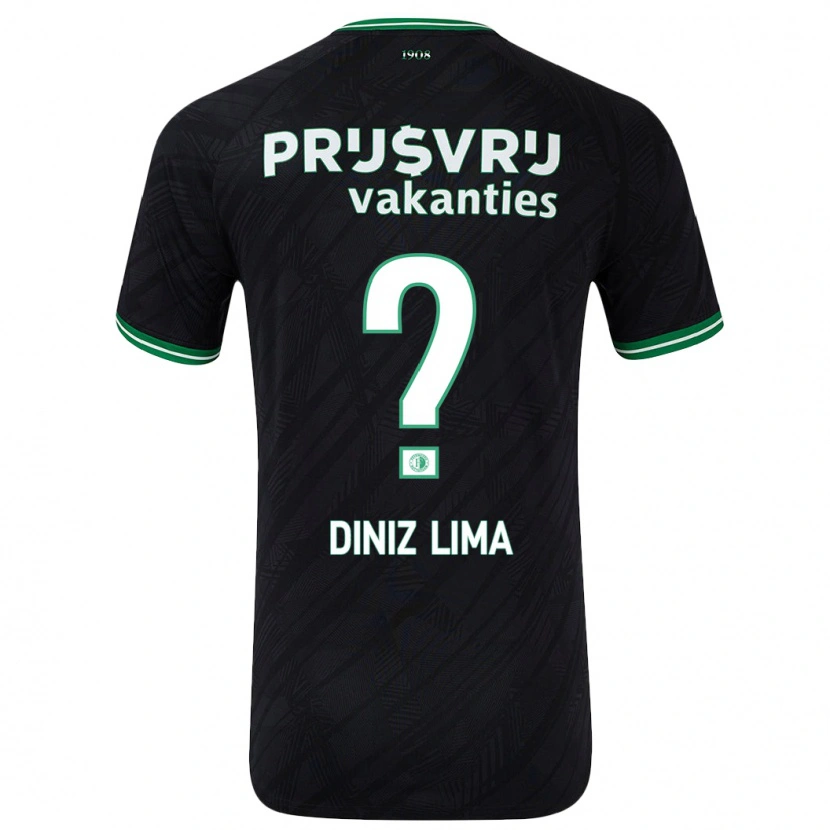 Danxen Barn Lucas Diniz Lima #0 Svart Grön Bortatröja Matchtröjor 2024/25 Tröjor T-Tröja