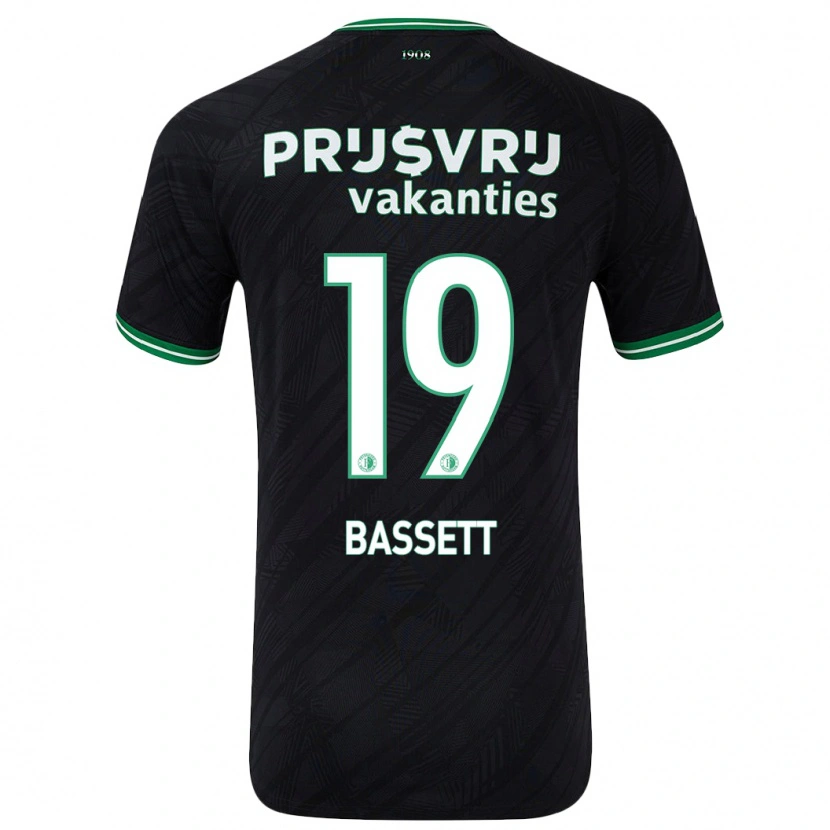 Danxen Barn Cole Bassett #19 Svart Grön Bortatröja Matchtröjor 2024/25 Tröjor T-Tröja