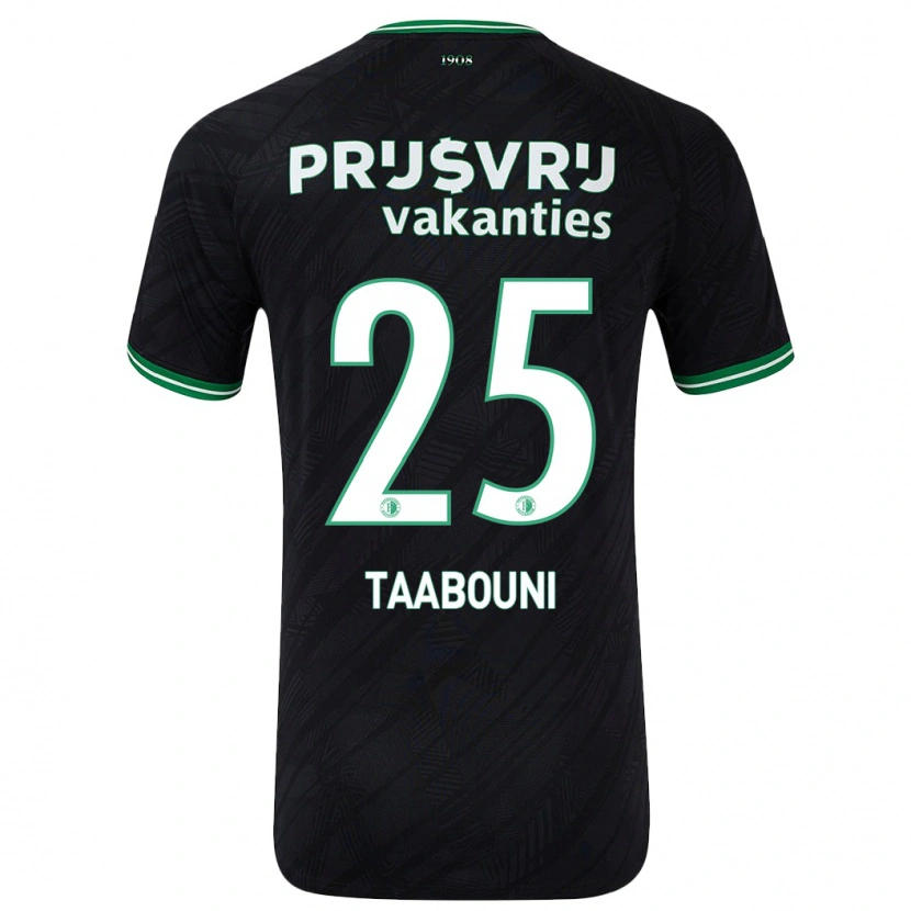 Danxen Barn Mohamed Taabouni #25 Svart Grön Bortatröja Matchtröjor 2024/25 Tröjor T-Tröja