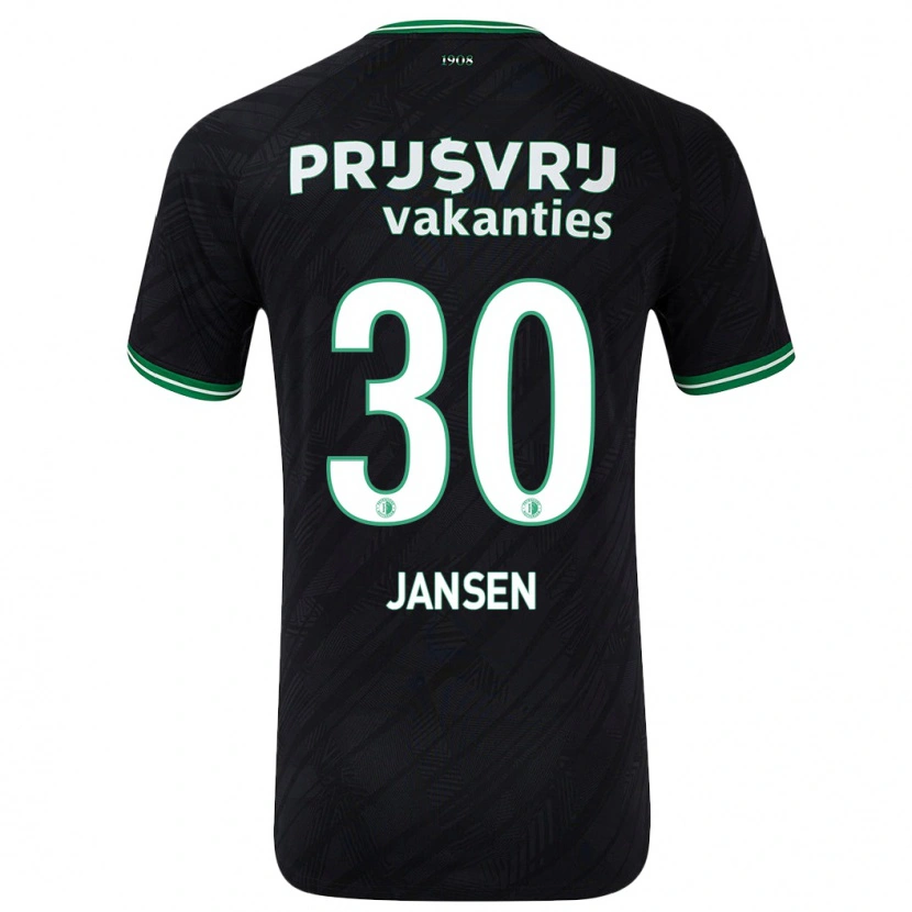 Danxen Barn Thijs Jansen #30 Svart Grön Bortatröja Matchtröjor 2024/25 Tröjor T-Tröja