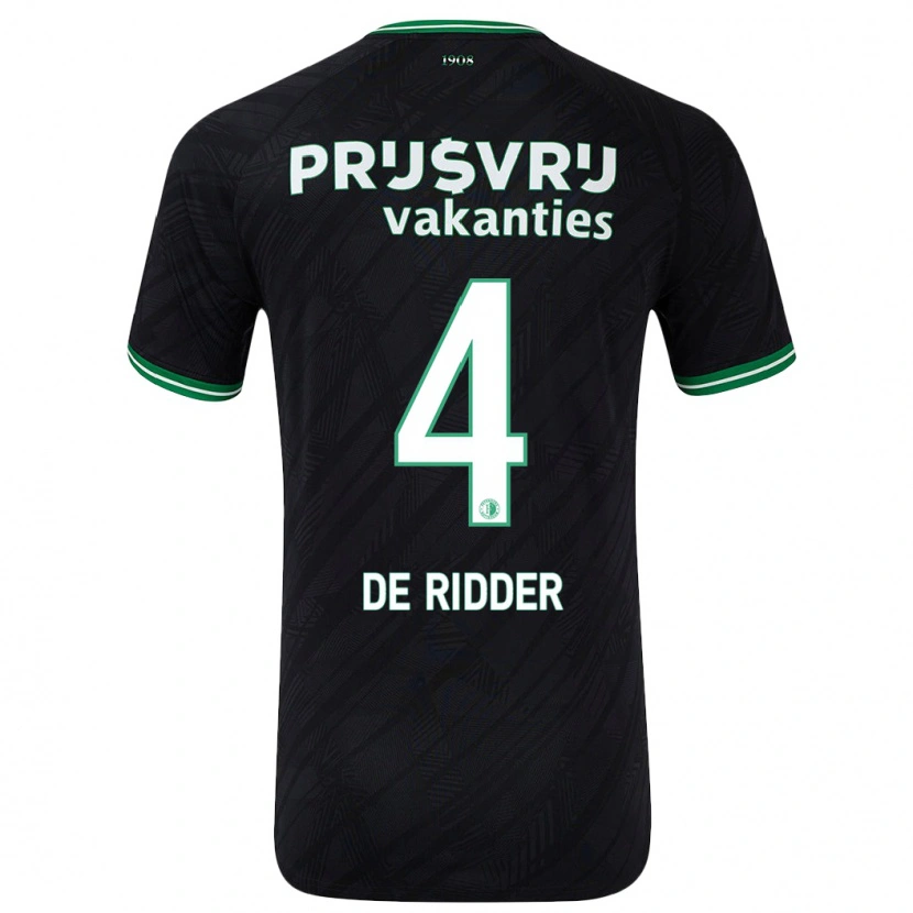 Danxen Barn Robine De Ridder #4 Svart Grön Bortatröja Matchtröjor 2024/25 Tröjor T-Tröja
