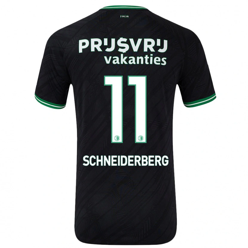 Danxen Barn July Schneiderberg #11 Svart Grön Bortatröja Matchtröjor 2024/25 Tröjor T-Tröja