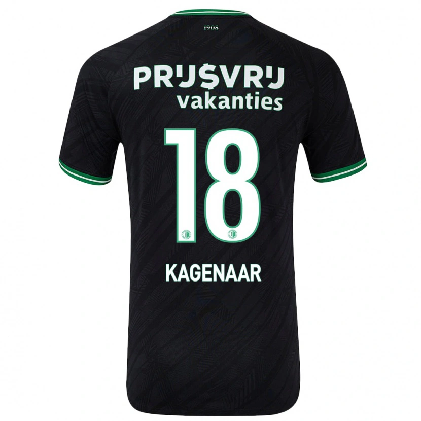 Danxen Barn Isa Kagenaar #18 Svart Grön Bortatröja Matchtröjor 2024/25 Tröjor T-Tröja