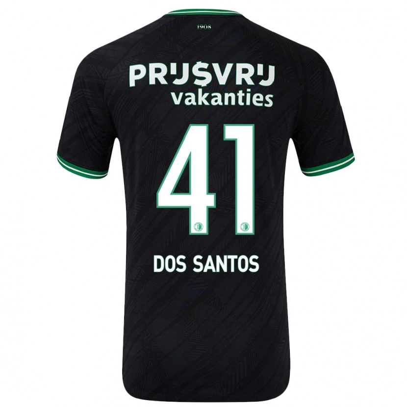 Danxen Barn Giuliany Ben-David Dos Santos #41 Svart Grön Bortatröja Matchtröjor 2024/25 Tröjor T-Tröja