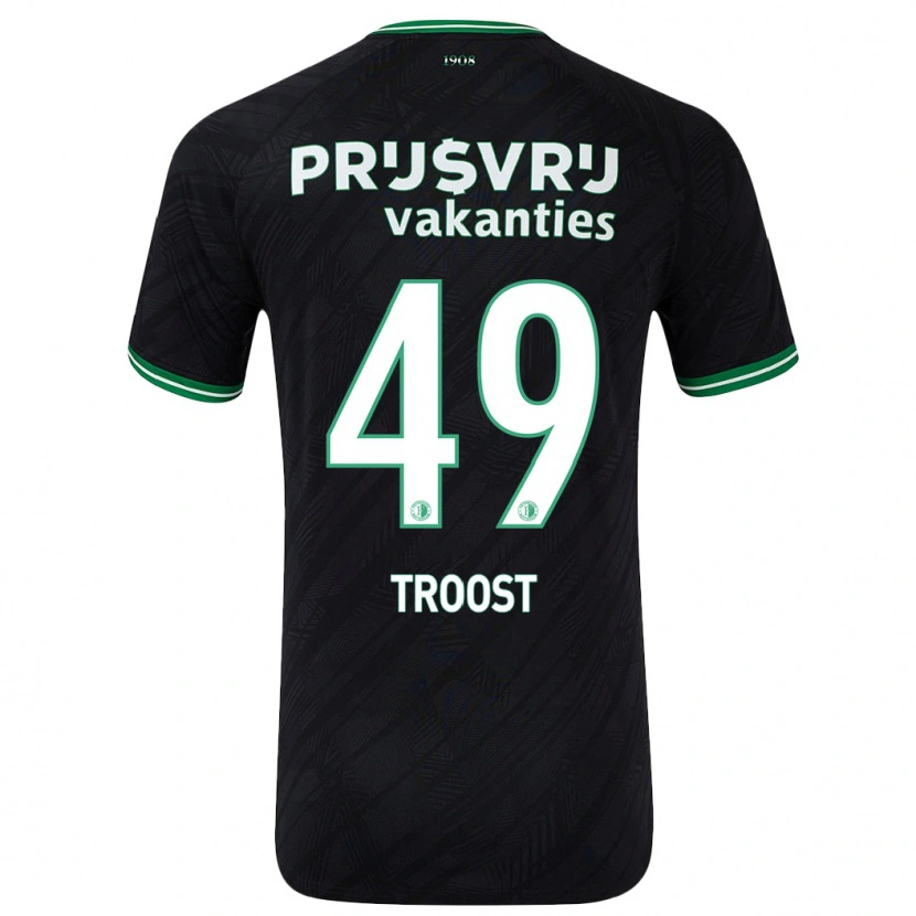 Danxen Barn Tein Troost #49 Svart Grön Bortatröja Matchtröjor 2024/25 Tröjor T-Tröja