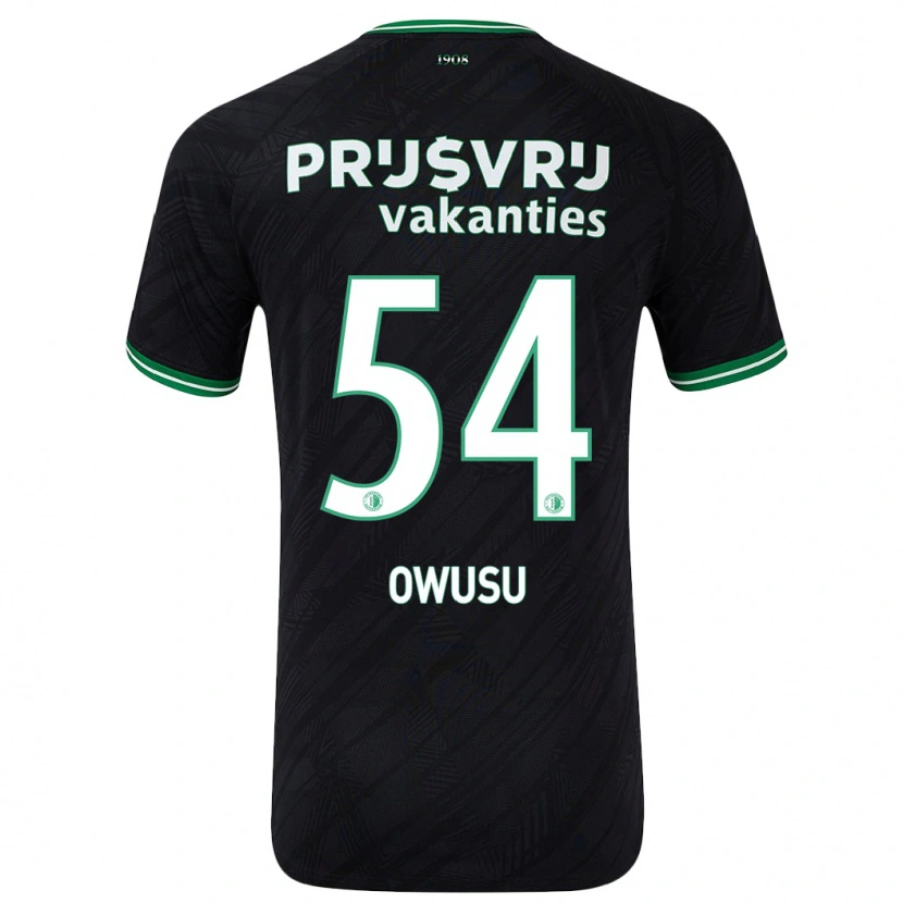 Danxen Barn Denzel Owusu #54 Svart Grön Bortatröja Matchtröjor 2024/25 Tröjor T-Tröja