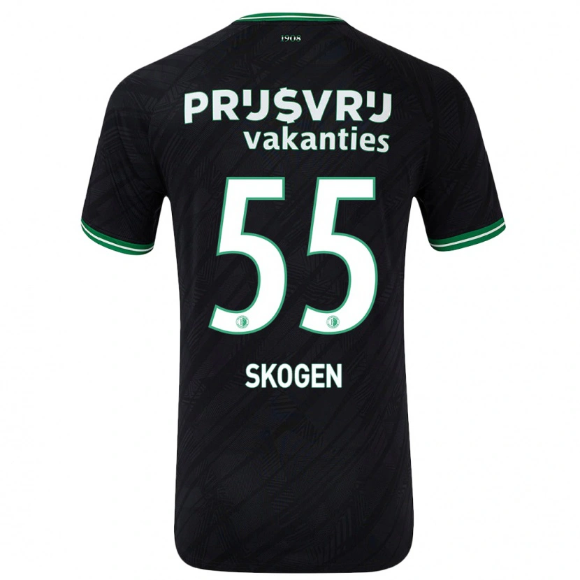 Danxen Barn Sondre Skogen #55 Svart Grön Bortatröja Matchtröjor 2024/25 Tröjor T-Tröja