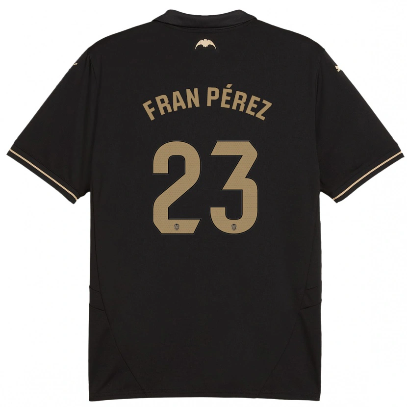 Danxen Barn Fran Pérez #23 Svart Bortatröja Matchtröjor 2024/25 Tröjor T-Tröja