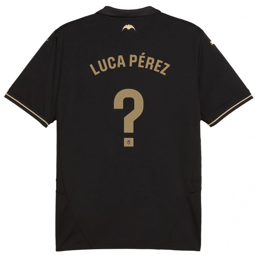 Danxen Barn Simón Luca Pérez #0 Svart Bortatröja Matchtröjor 2024/25 Tröjor T-Tröja