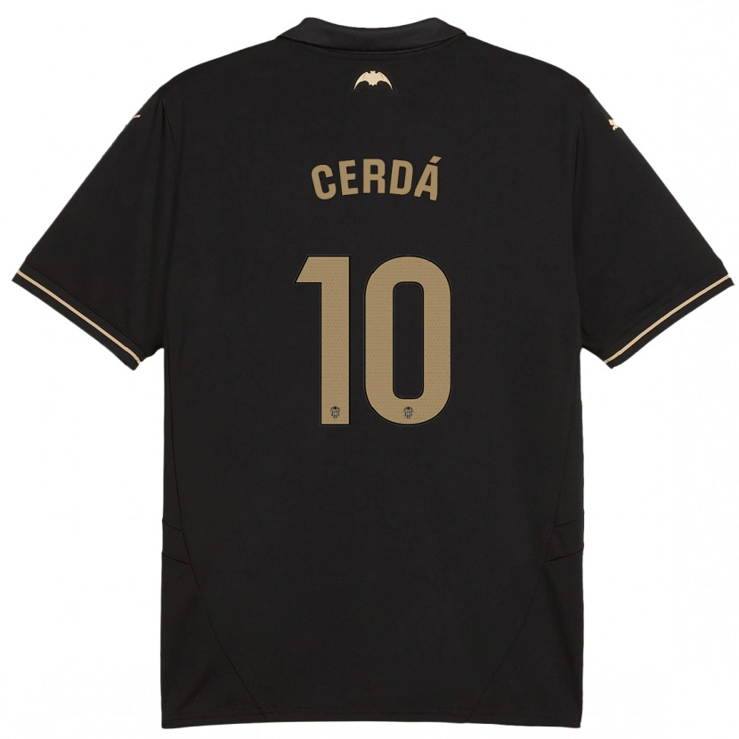 Danxen Barn Alex Cerdá #10 Svart Bortatröja Matchtröjor 2024/25 Tröjor T-Tröja