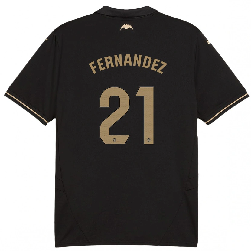 Danxen Barn Estela Fernández #21 Svart Bortatröja Matchtröjor 2024/25 Tröjor T-Tröja