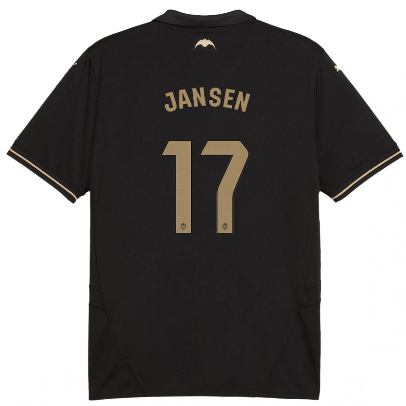 Danxen Barn Ellen Jansen #17 Svart Bortatröja Matchtröjor 2024/25 Tröjor T-Tröja