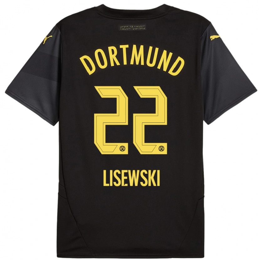 Danxen Barn Robin Lisewski #22 Svart Gul Bortatröja Matchtröjor 2024/25 Tröjor T-Tröja