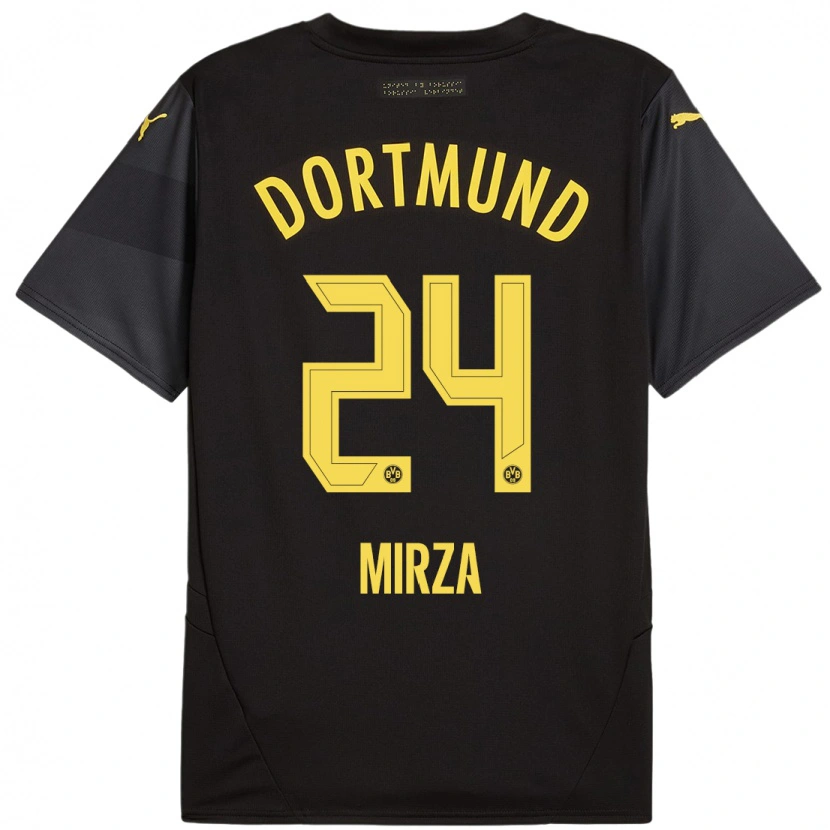 Danxen Barn Marwan-Omir Mirza #24 Svart Gul Bortatröja Matchtröjor 2024/25 Tröjor T-Tröja