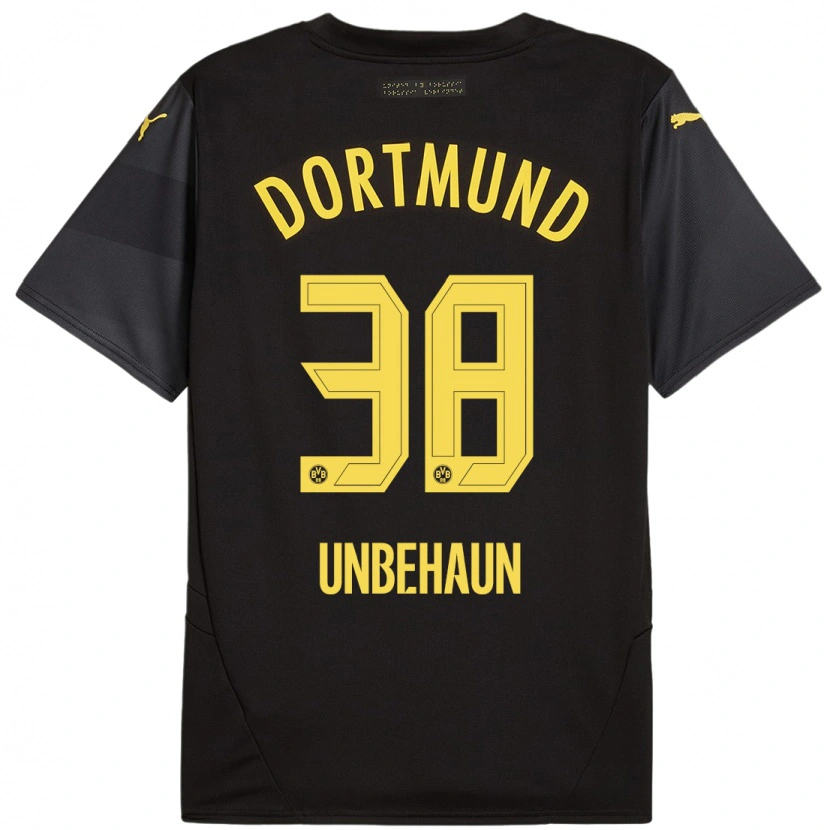 Danxen Barn Luca Unbehaun #38 Svart Gul Bortatröja Matchtröjor 2024/25 Tröjor T-Tröja