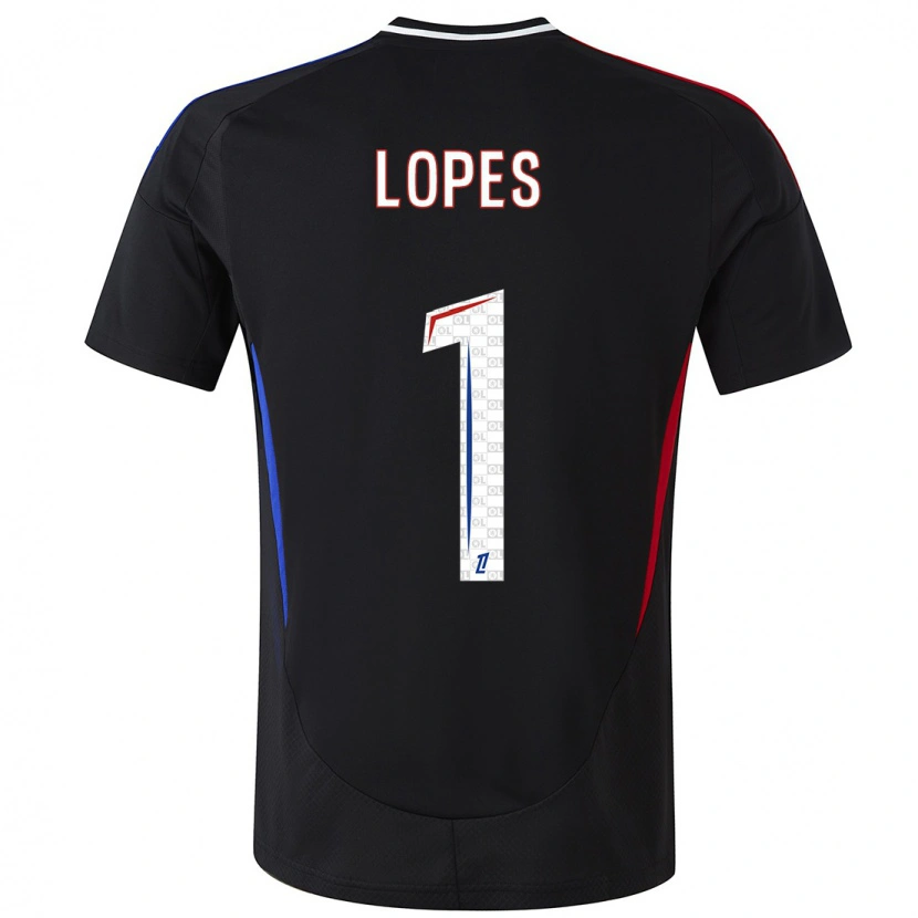 Danxen Barn Anthony Lopes #1 Svart Bortatröja Matchtröjor 2024/25 Tröjor T-Tröja