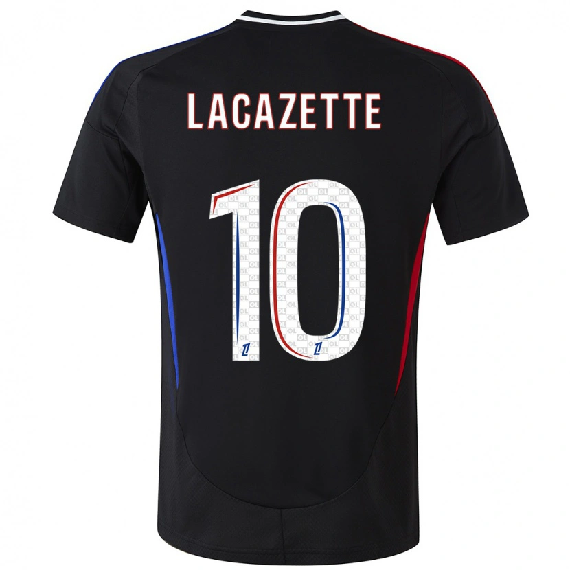 Danxen Barn Alexandre Lacazette #10 Svart Bortatröja Matchtröjor 2024/25 Tröjor T-Tröja