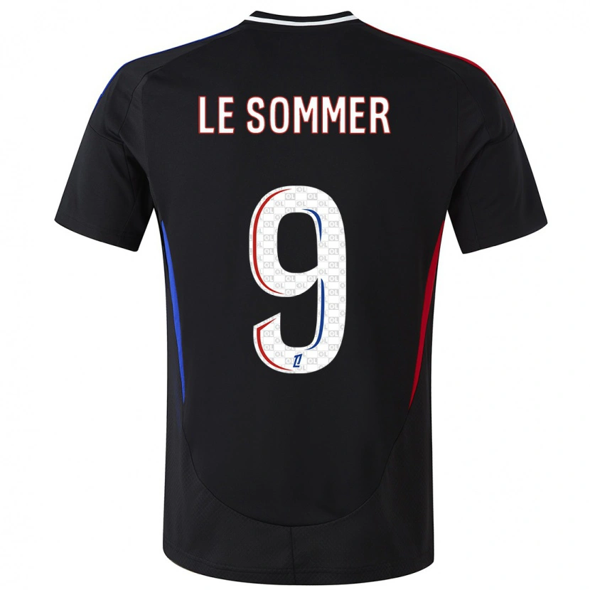 Danxen Barn Eugénie Le Sommer #9 Svart Bortatröja Matchtröjor 2024/25 Tröjor T-Tröja