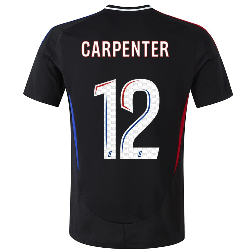 Danxen Barn Ellie Carpenter #12 Svart Bortatröja Matchtröjor 2024/25 Tröjor T-Tröja