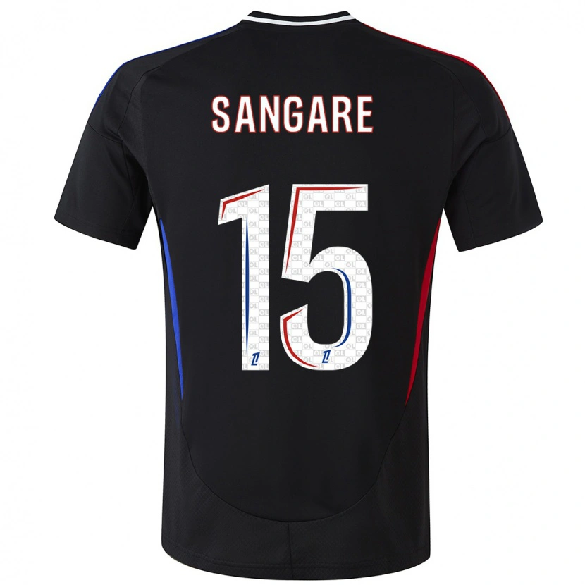 Danxen Barn Wassa Sangaré #15 Svart Bortatröja Matchtröjor 2024/25 Tröjor T-Tröja