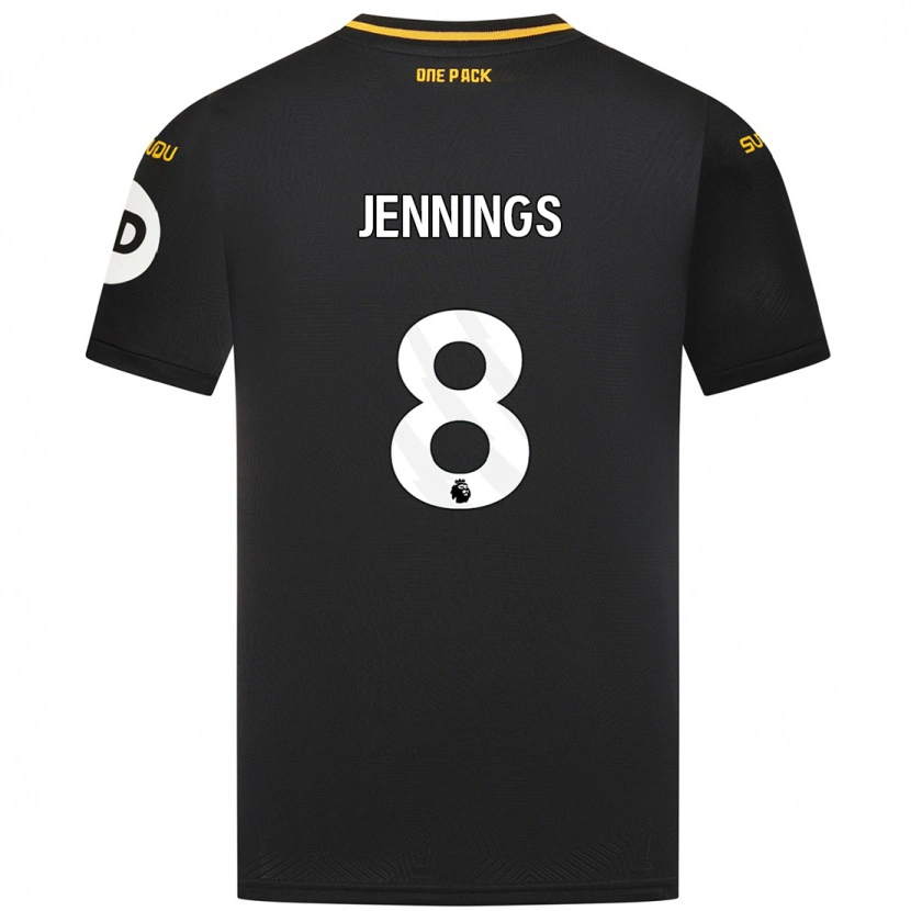 Danxen Barn Shannie Jennings #8 Svart Bortatröja Matchtröjor 2024/25 Tröjor T-Tröja