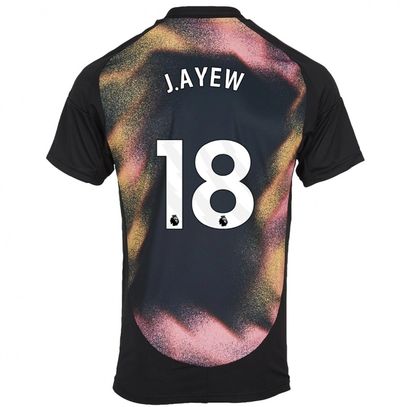 Danxen Barn Jordan Ayew #18 Svart Vit Bortatröja Matchtröjor 2024/25 Tröjor T-Tröja
