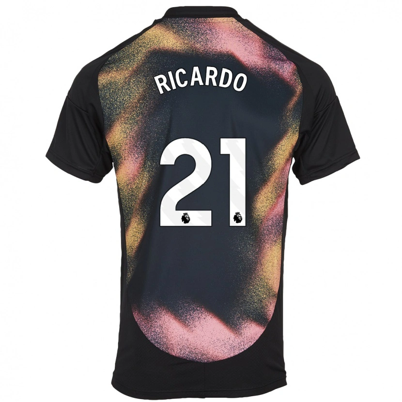 Danxen Barn Ricardo Pereira #21 Svart Vit Bortatröja Matchtröjor 2024/25 Tröjor T-Tröja