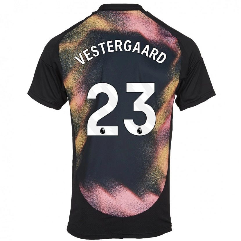 Danxen Barn Jannik Vestergaard #23 Svart Vit Bortatröja Matchtröjor 2024/25 Tröjor T-Tröja