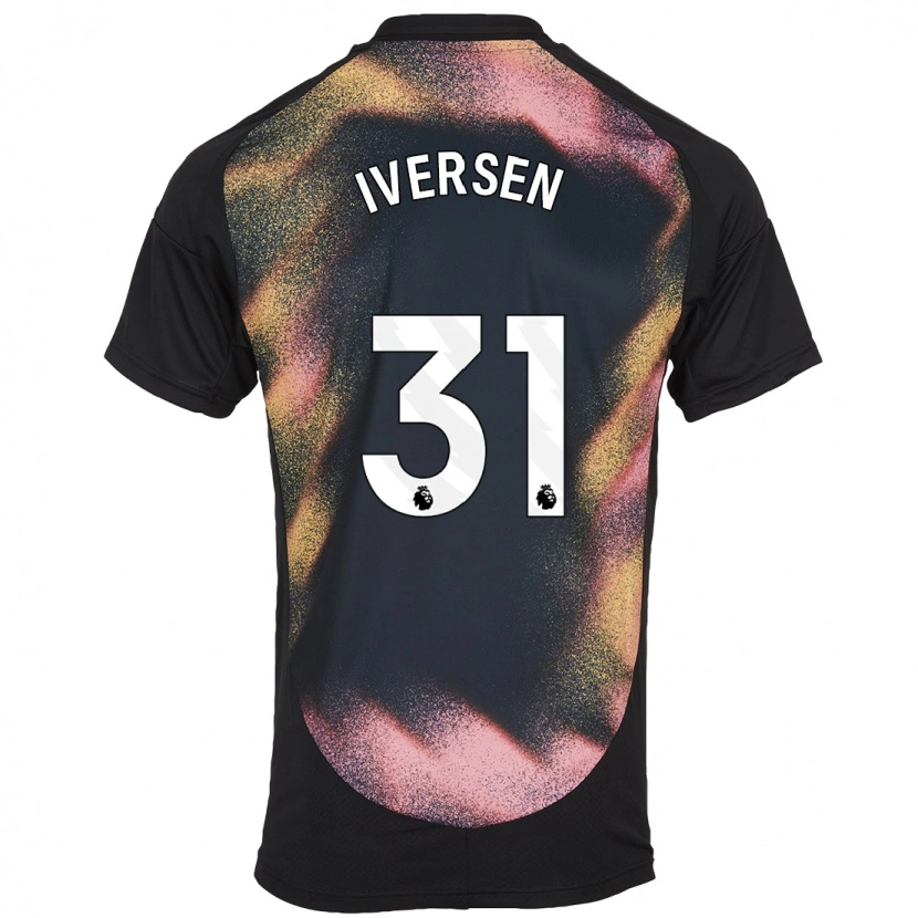Danxen Barn Daniel Iversen #31 Svart Vit Bortatröja Matchtröjor 2024/25 Tröjor T-Tröja
