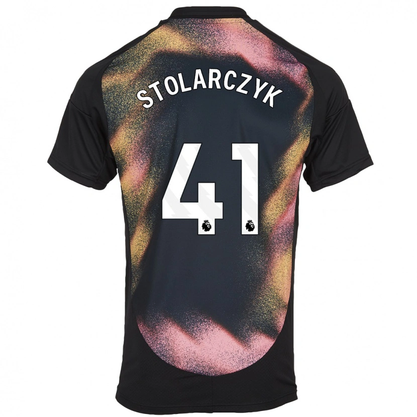 Danxen Barn Jakub Stolarczyk #41 Svart Vit Bortatröja Matchtröjor 2024/25 Tröjor T-Tröja