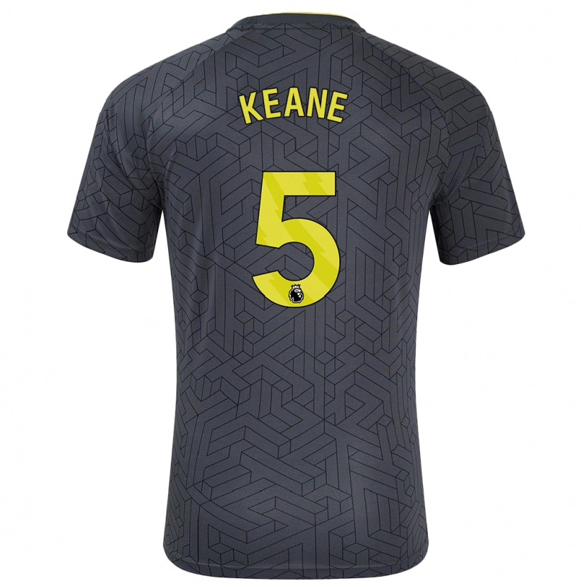 Danxen Barn Michael Keane #5 Svart Gul Bortatröja Matchtröjor 2024/25 Tröjor T-Tröja