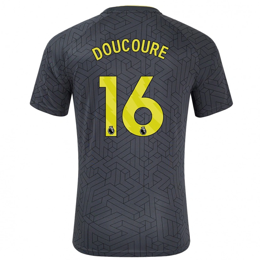 Danxen Barn Abdoulaye Doucouré #16 Svart Gul Bortatröja Matchtröjor 2024/25 Tröjor T-Tröja