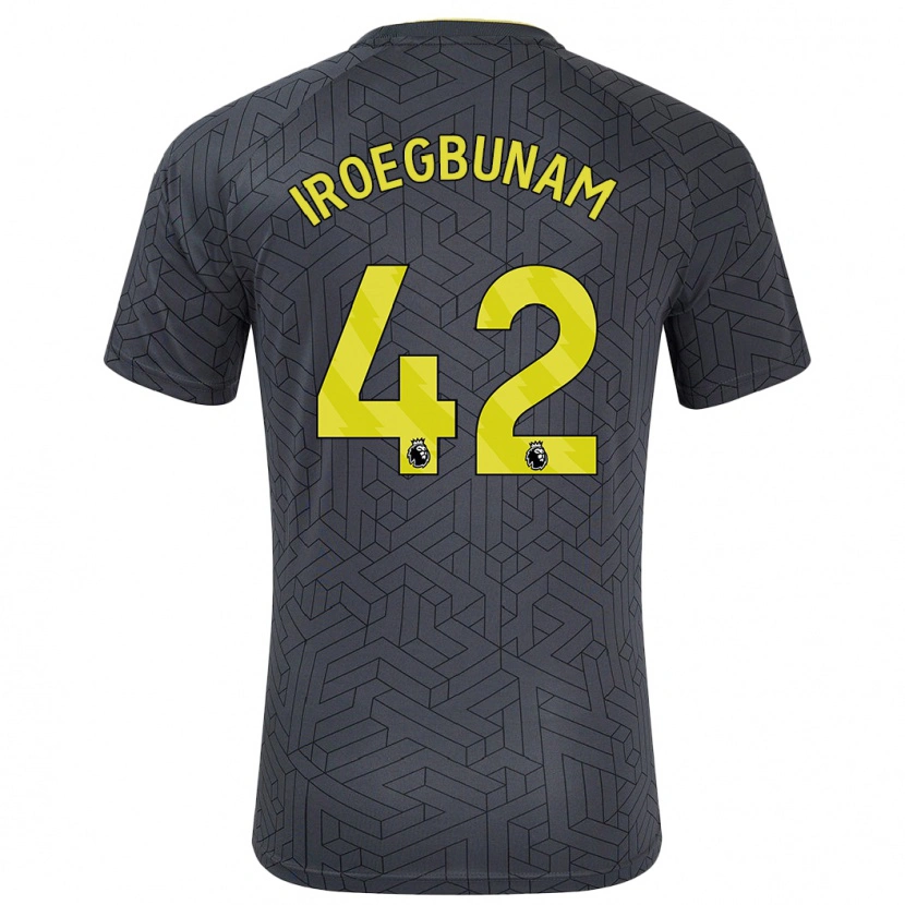 Danxen Barn Tim Iroegbunam #42 Svart Gul Bortatröja Matchtröjor 2024/25 Tröjor T-Tröja