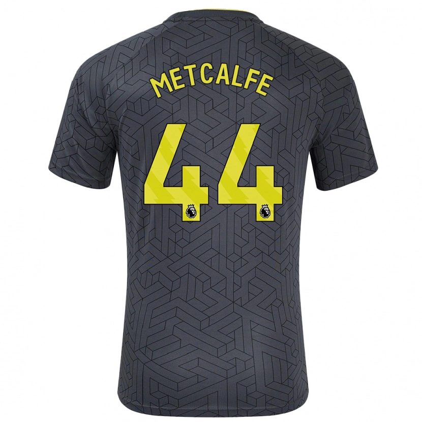 Danxen Barn Jenson Metcalfe #44 Svart Gul Bortatröja Matchtröjor 2024/25 Tröjor T-Tröja