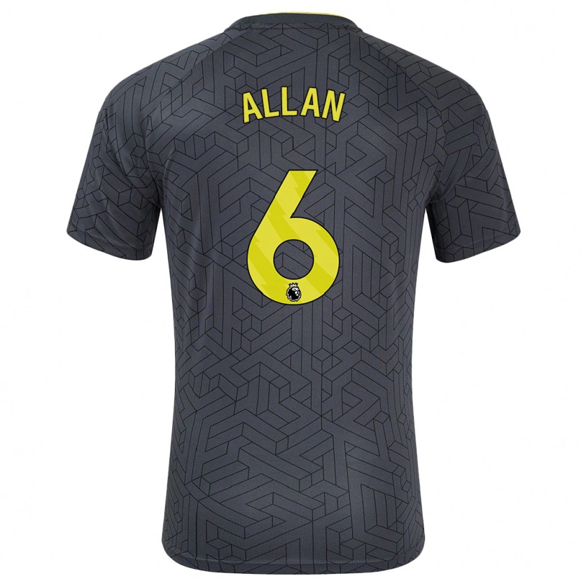 Danxen Barn Allan #6 Svart Gul Bortatröja Matchtröjor 2024/25 Tröjor T-Tröja