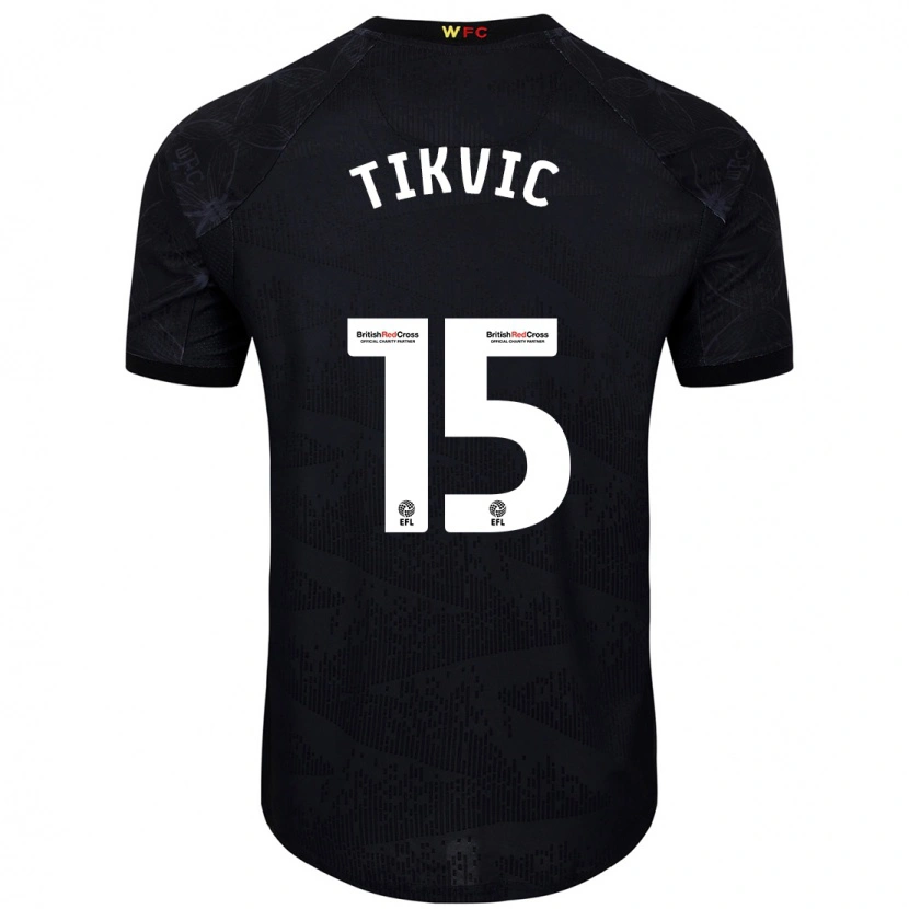 Danxen Barn Antonio Tikvic #15 Svart Vit Bortatröja Matchtröjor 2024/25 Tröjor T-Tröja