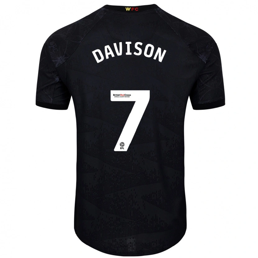 Danxen Barn Gemma Davison #7 Svart Vit Bortatröja Matchtröjor 2024/25 Tröjor T-Tröja