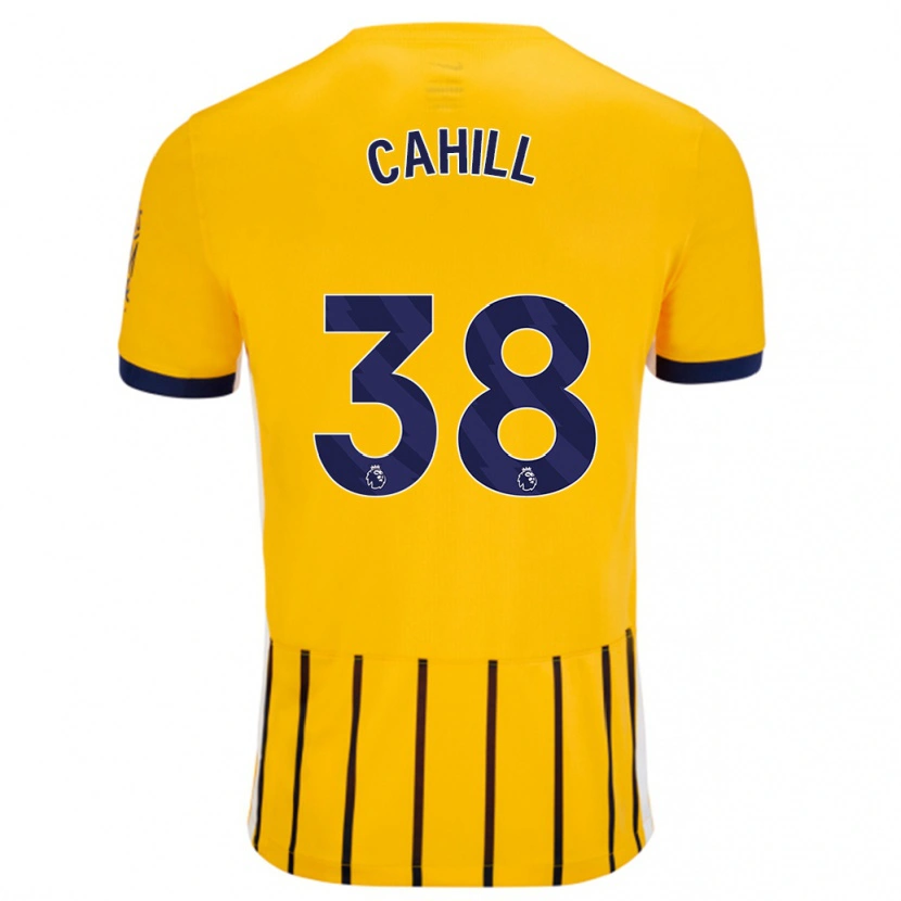 Danxen Barn Killian Cahill #38 Guldblå Kritränder Bortatröja Matchtröjor 2024/25 Tröjor T-Tröja