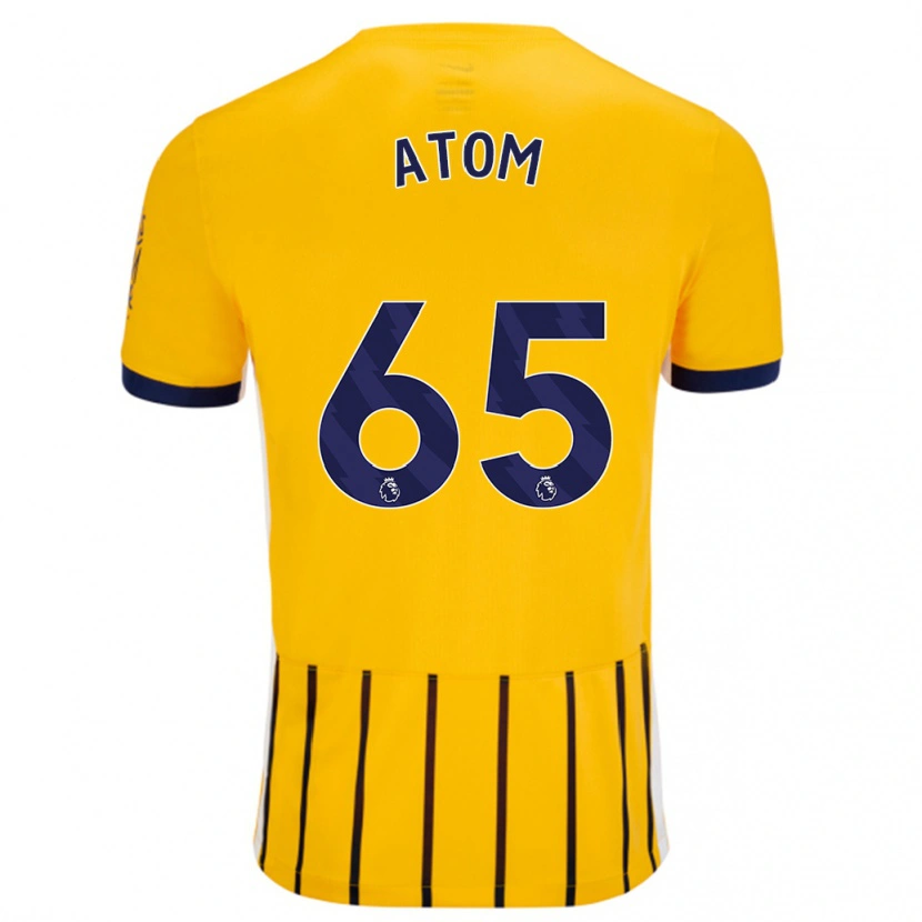 Danxen Barn Noel Atom #65 Guldblå Kritränder Bortatröja Matchtröjor 2024/25 Tröjor T-Tröja