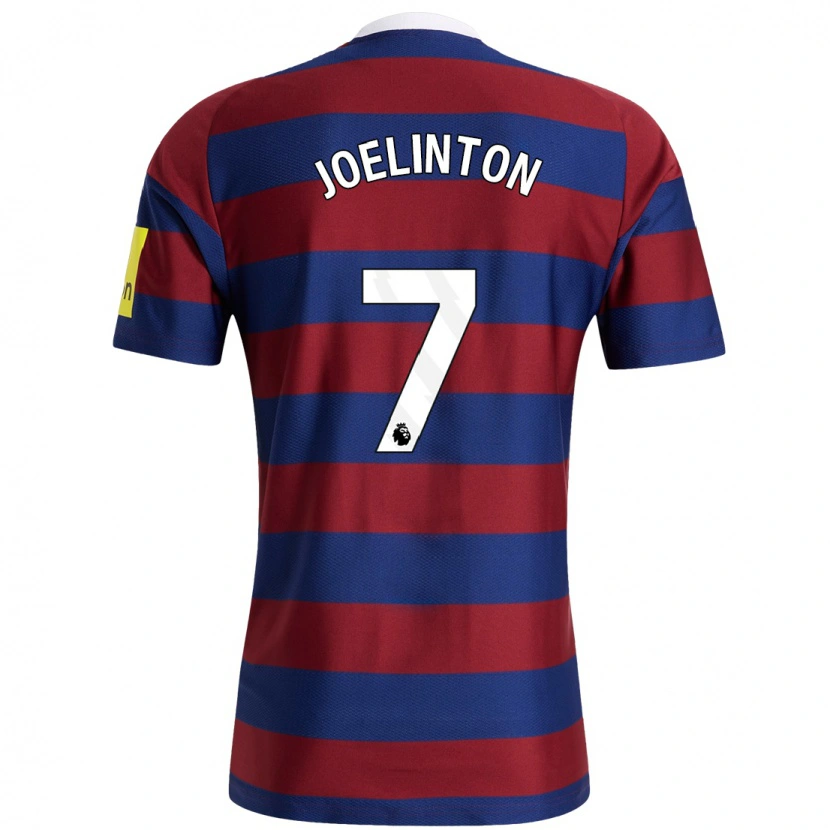 Danxen Barn Joelinton #7 Vinröd Marinblå Bortatröja Matchtröjor 2024/25 Tröjor T-Tröja