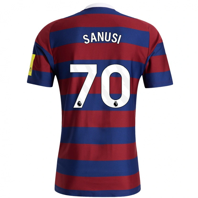 Danxen Barn Trevan Sanusi #70 Vinröd Marinblå Bortatröja Matchtröjor 2024/25 Tröjor T-Tröja