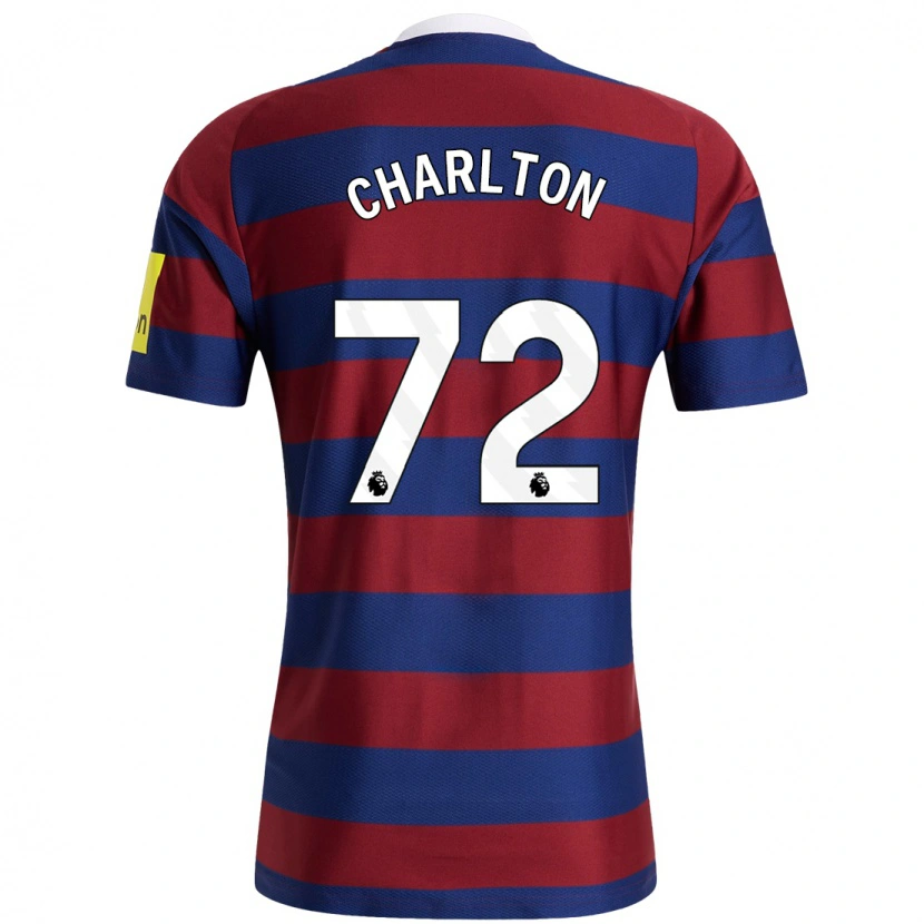 Danxen Barn Dylan Charlton #72 Vinröd Marinblå Bortatröja Matchtröjor 2024/25 Tröjor T-Tröja