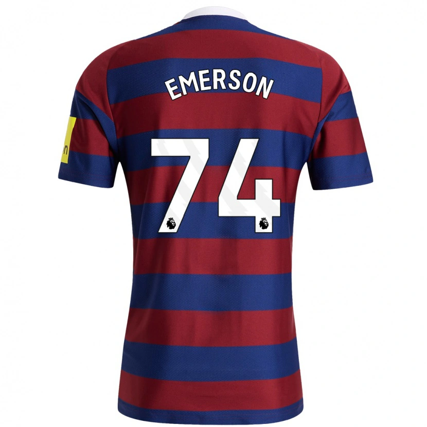 Danxen Barn Johnny Emerson #74 Vinröd Marinblå Bortatröja Matchtröjor 2024/25 Tröjor T-Tröja