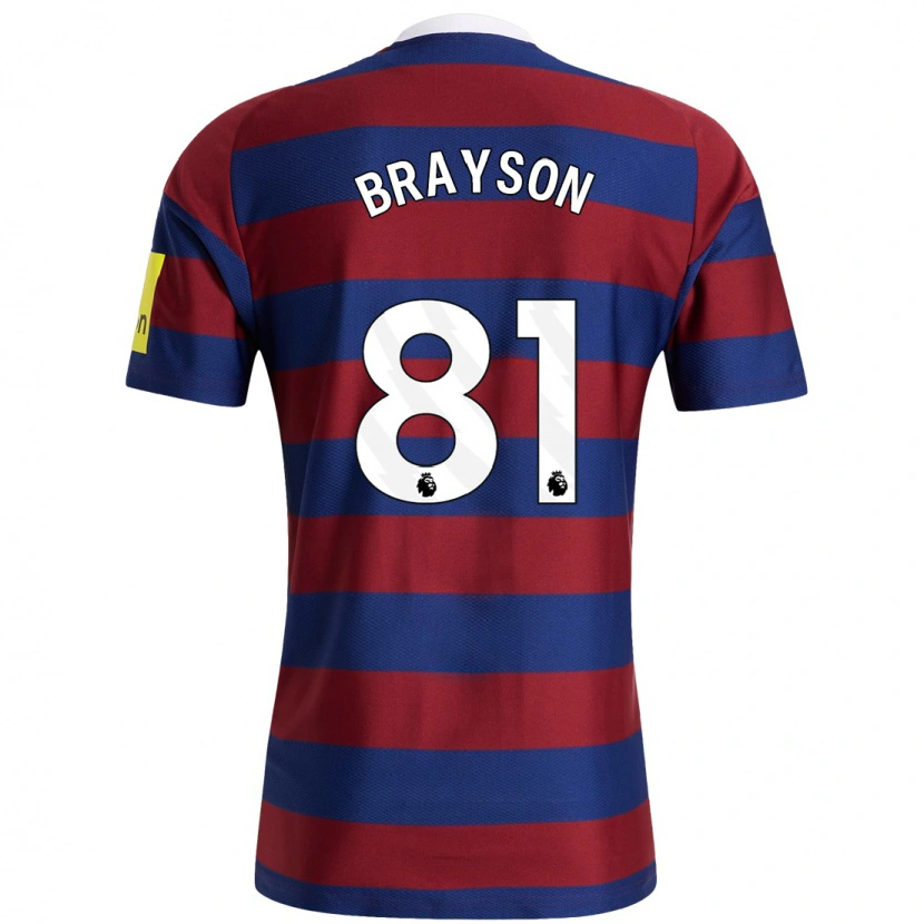 Danxen Barn Joe Brayson #81 Vinröd Marinblå Bortatröja Matchtröjor 2024/25 Tröjor T-Tröja