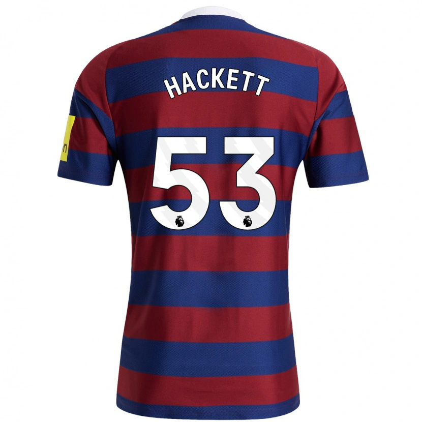 Danxen Barn Jordan Hackett #53 Vinröd Marinblå Bortatröja Matchtröjor 2024/25 Tröjor T-Tröja