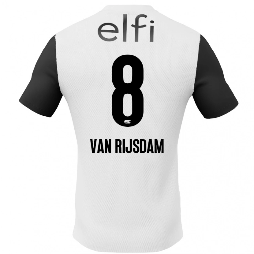 Danxen Barn Julian Van Rijsdam #8 Vit Svart Bortatröja Matchtröjor 2024/25 Tröjor T-Tröja