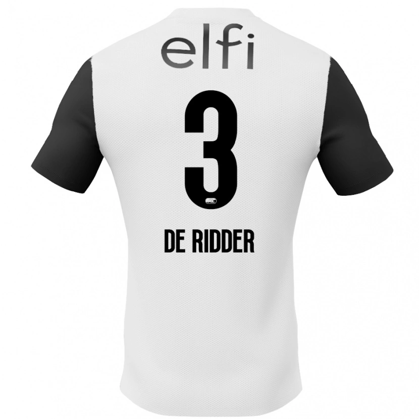 Danxen Barn Djoeke De Ridder #3 Vit Svart Bortatröja Matchtröjor 2024/25 Tröjor T-Tröja